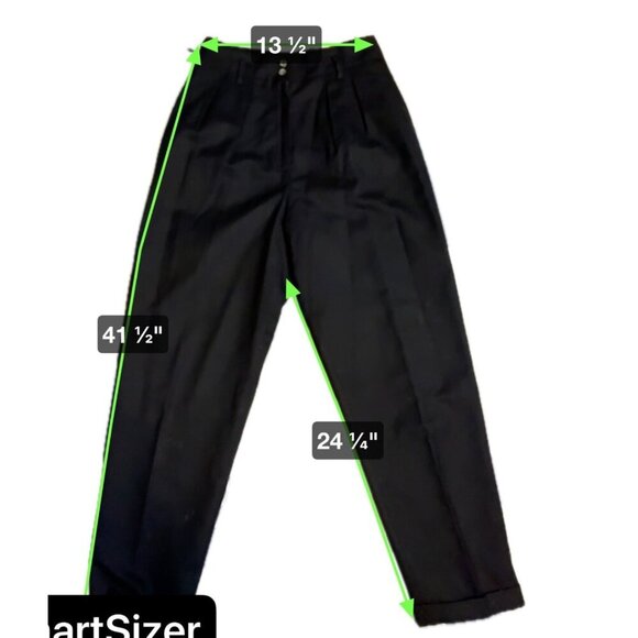 Harris Wallace Black Wool Double Breasted Blazer Pleated High Waist Pants Suit - Picture 10 of 11